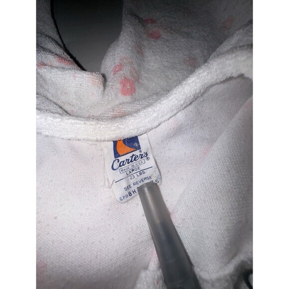 Vintage Carter's Made In The USA Pink Floral Terry Cloth Sleeper Lg 6-9 Months - Picture 5 of 9